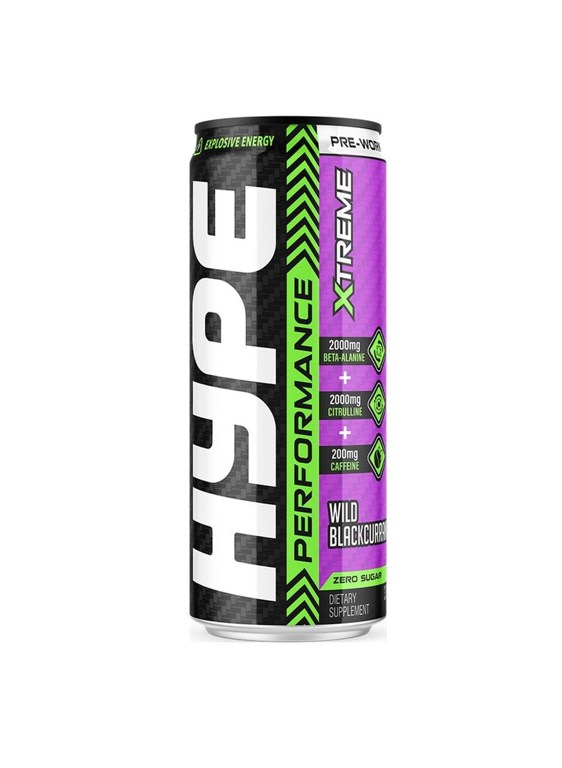 Hype PRE WORKOUT RTD DRINK - BLACKCURRANT - 330ML  - Image 1