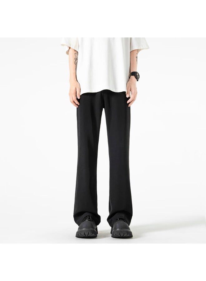 Swamp Area Men's Straight-leg Trousers With Slight Flare, Autumn And Winter High-quality Casual Dress Pants Ks075 Black XL - Image 1