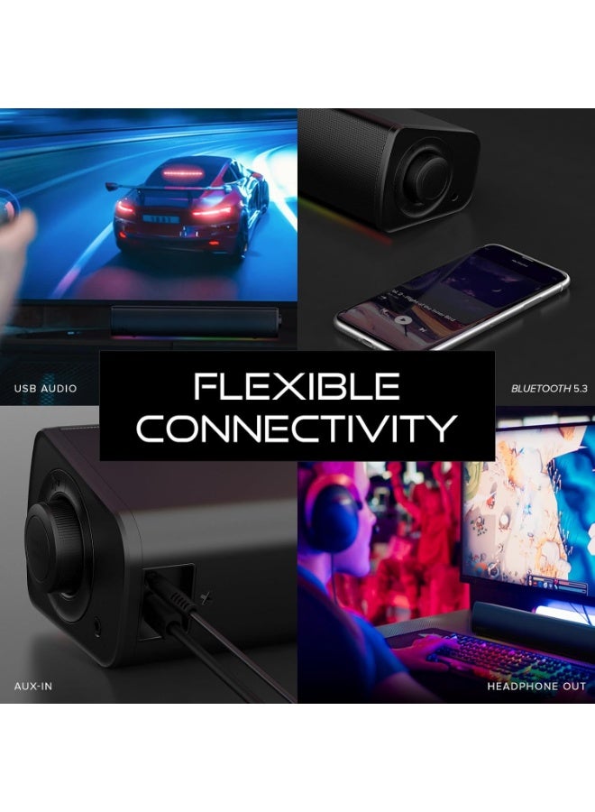 Creative Sound Blaster GS3 Compact Gaming Soundbar with RGB and SuperWide Technology, USB Powered, Bluetooth 5.4, Headphone Output, for PC and Mac  - Image 3