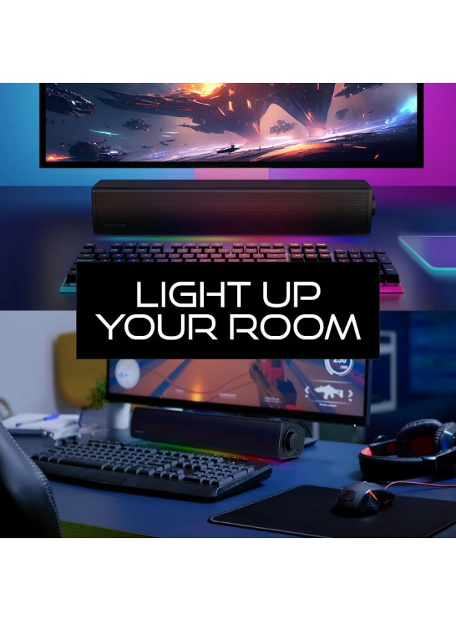Creative Sound Blaster GS3 Compact Gaming Soundbar with RGB and SuperWide Technology, USB Powered, Bluetooth 5.4, Headphone Output, for PC and Mac  - Image 5