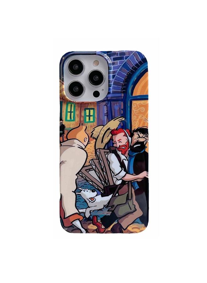 Zaboon Case For iPhone 13 Pro Oil Painting Glossy PC Phone Case - Image 1