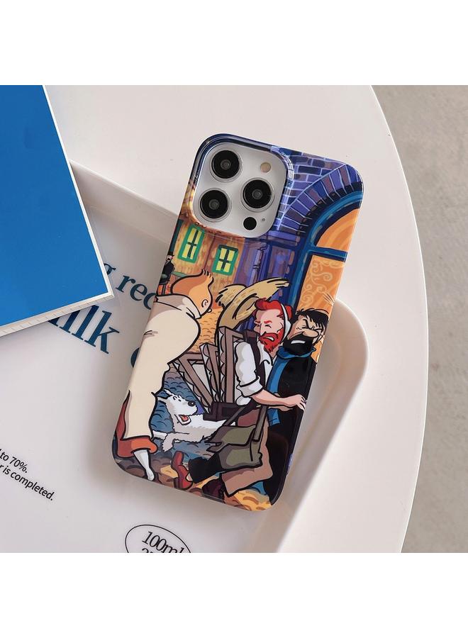 Zaboon Case For iPhone 13 Pro Oil Painting Glossy PC Phone Case - Image 2