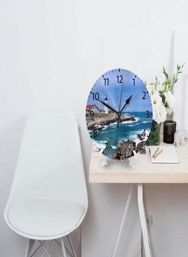 Mount Hour Home Decor Lighthouse Round Wall Clock Acrylic Silent Non Ticking Decorative Clocks for Living Room Kitchen - Image 4