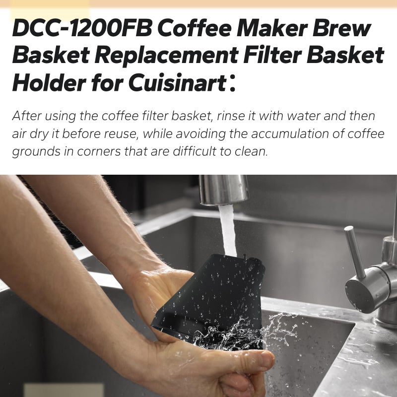 BOUYAO DCC-1200FB Coffee Brew Basket for Cuisinart, Coffee Filter Basket Replacement Part Compatible with Cuisinart Models DCC-1200, DCC-1200BCH, DCC-1200BW - Image 5