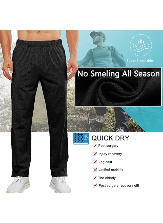 Men's Tear-Off Post-Surgery Pants: Suitable for individuals with mobility issues. Side-fastening, slit-front athletic pants. Loose-fitting, casual post-operative pants with pockets. - Image 4