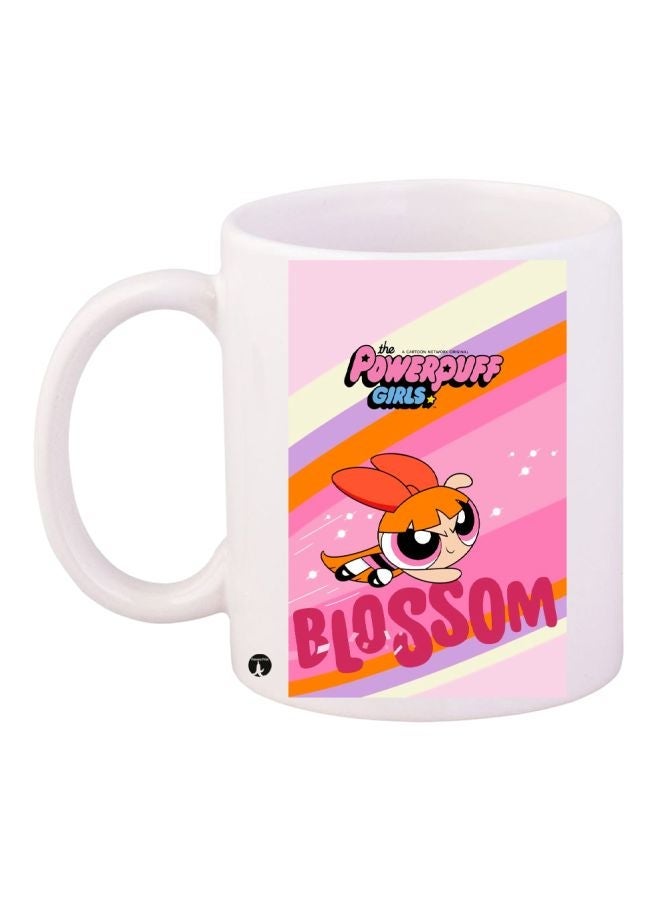 RYN Powerpuff Girls Printed Coffee Mug White/Pink/Blue 11ounce