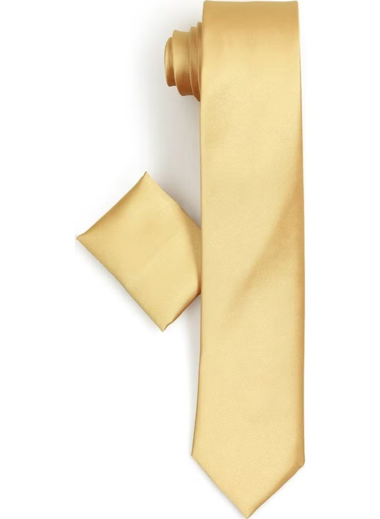 Varetta Men's Blue Shirt Gold Yellow Tie Shirt Combination Set - Image 3