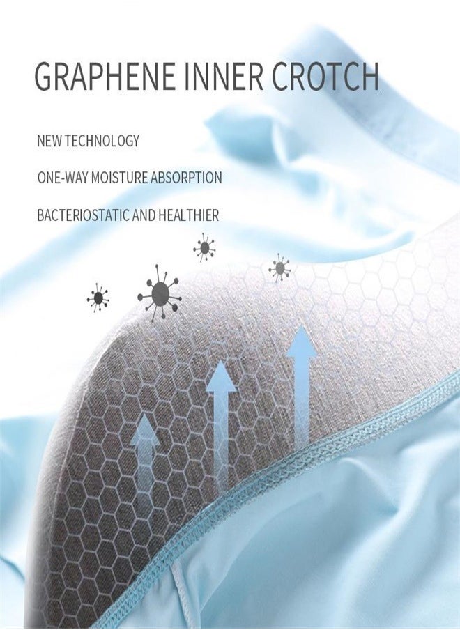 MIIOW - 4Pcs Lot Men Boxer Shorts Graphene Antibacterial Ice Silk Underwear Man Boxershorts Seamless Breathable Male Panties - Image 1