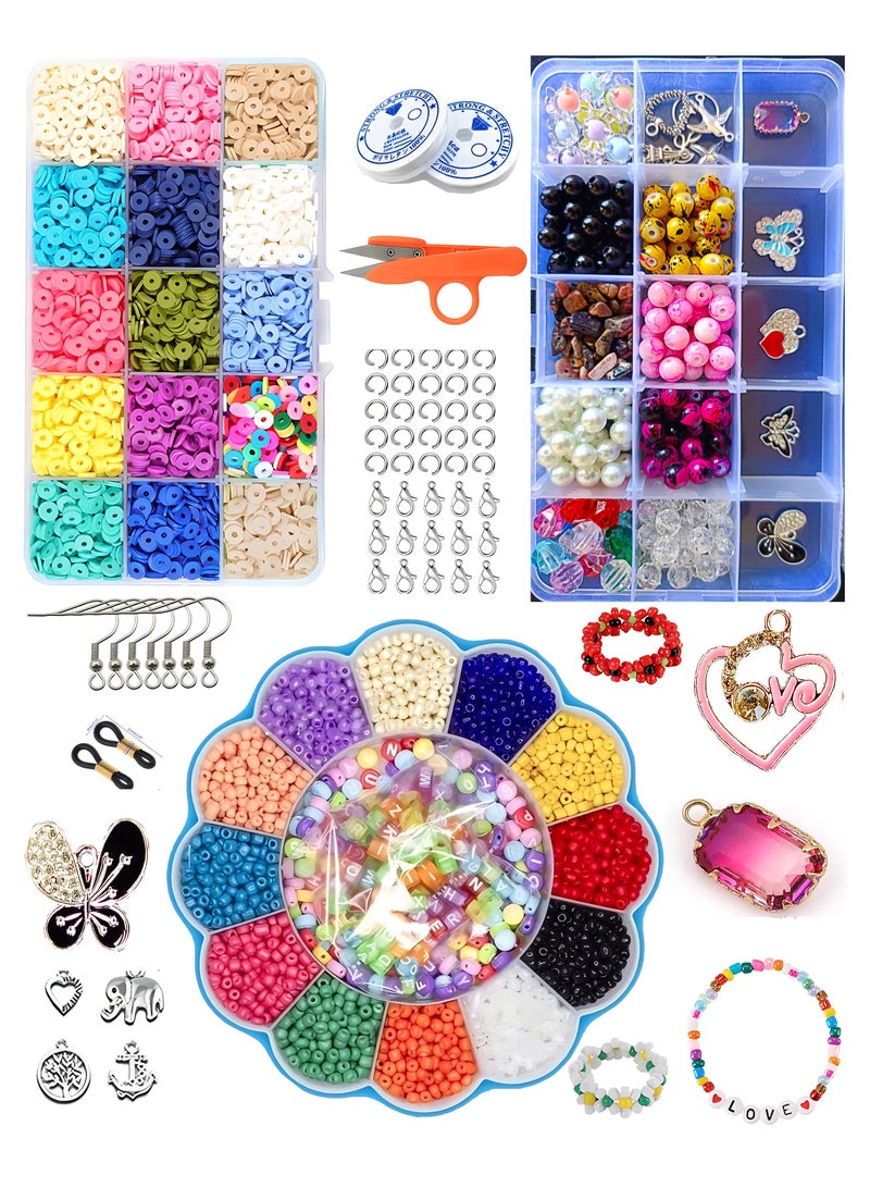 Mountain Gems Mega Craft Beads Assorted Kit with Organizer Box and Gemstone and Crystals and Box of Jamaica for DIY Jewelry Making  - Image 1