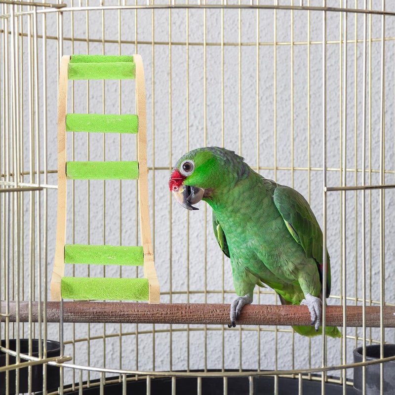 Wooden Parrot Cage Ladder with Claw Grinding for Budgie Cockatiel Small Birds - Image 5