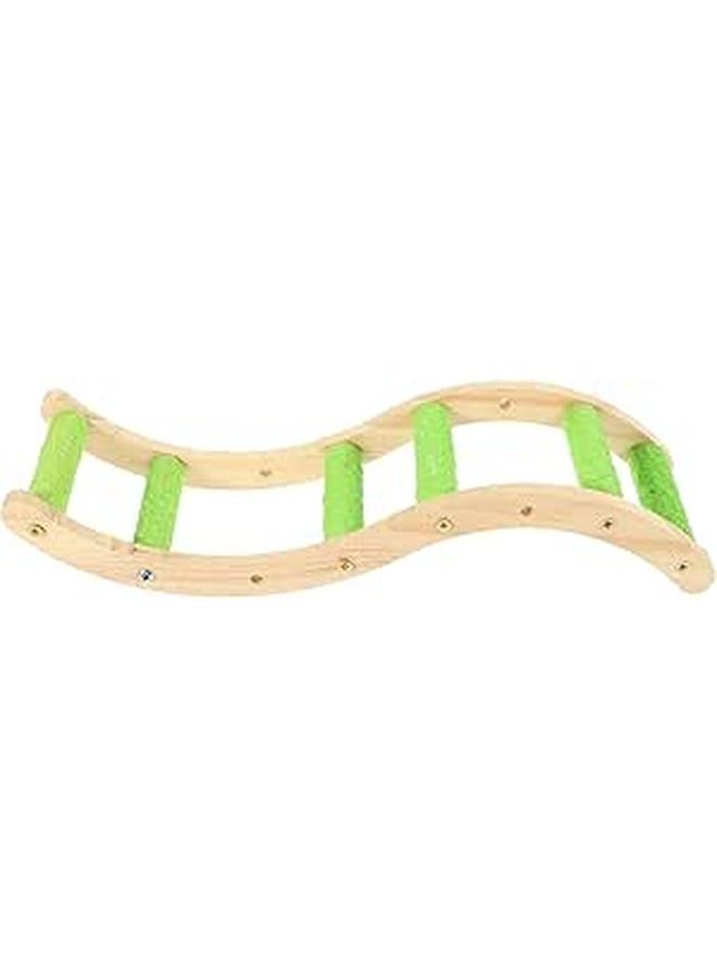 Wooden Parrot Cage Ladder with Claw Grinding for Budgie Cockatiel Small Birds - Image 1