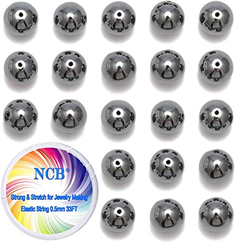 200PCS 8mm Black Hematite Gemstone Loose Beads Well Polished Round Crystal Energy Stone Healing Power for Jewelry Making Black Hematite 8mm 200Beads