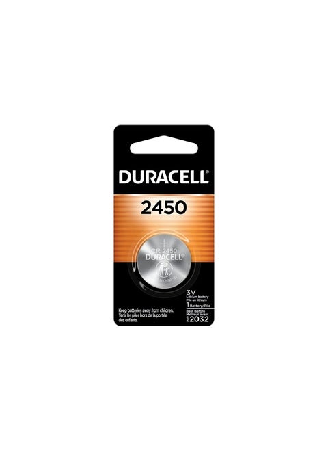 Duracell 2450 3V Lithium Battery, 1 Count Pack, Lithium Coin Battery for Medical and Fitness Devices, Watches, and more, CR Lithium 3 Volt Cell