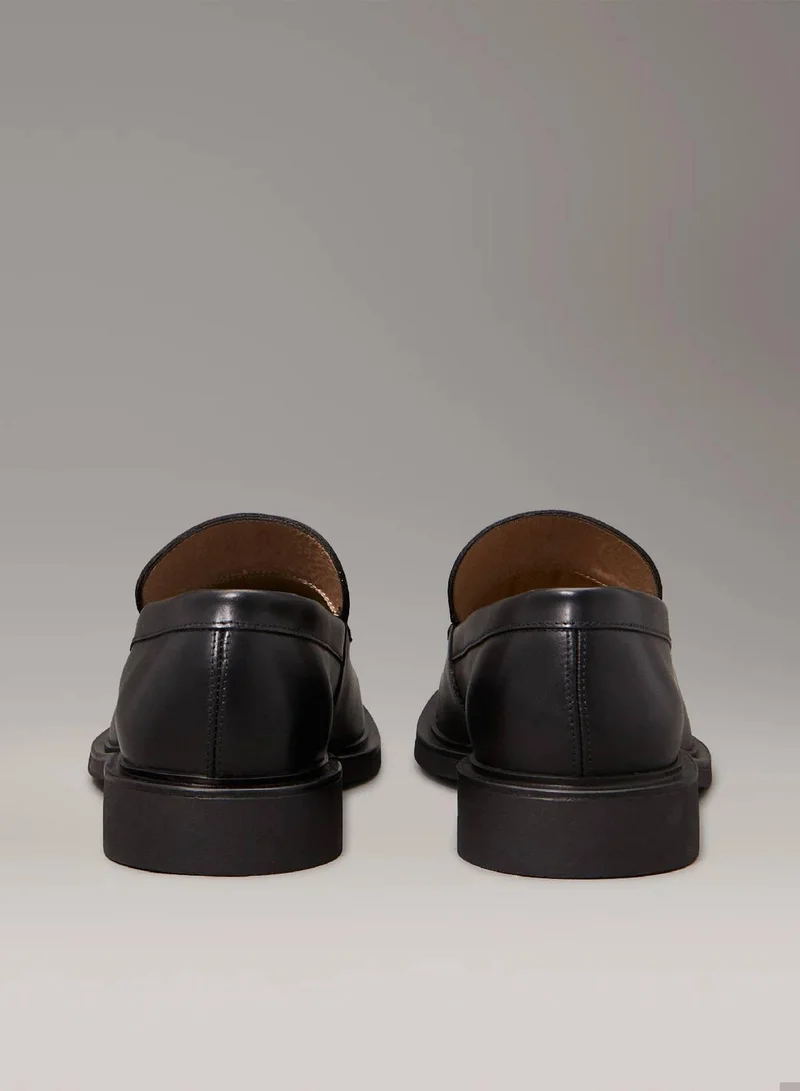 Calvin Klein Ck Black One Piece Leather Loafers for Men | Best Price UAE