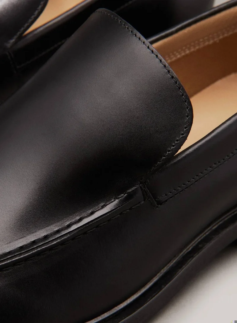 Calvin Klein Ck Black One Piece Leather Loafers for Men | Best Price UAE