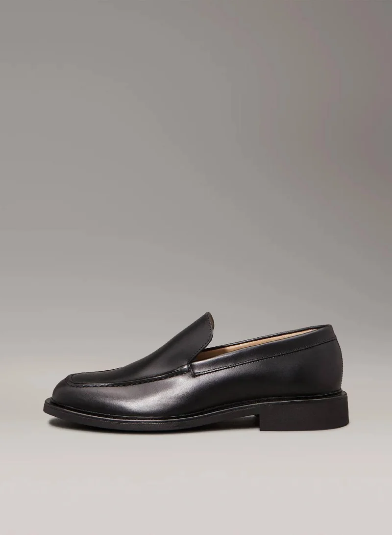 Calvin Klein Ck Black One Piece Leather Loafers for Men | Best Price UAE