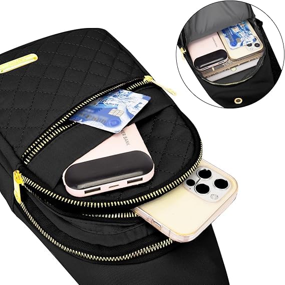 Xpandio Small Sling Backpack Sling Bag for Women Men, Chest Bag Daypack Crossbody for Travel Sport Running Hiking (Black) - Image 4