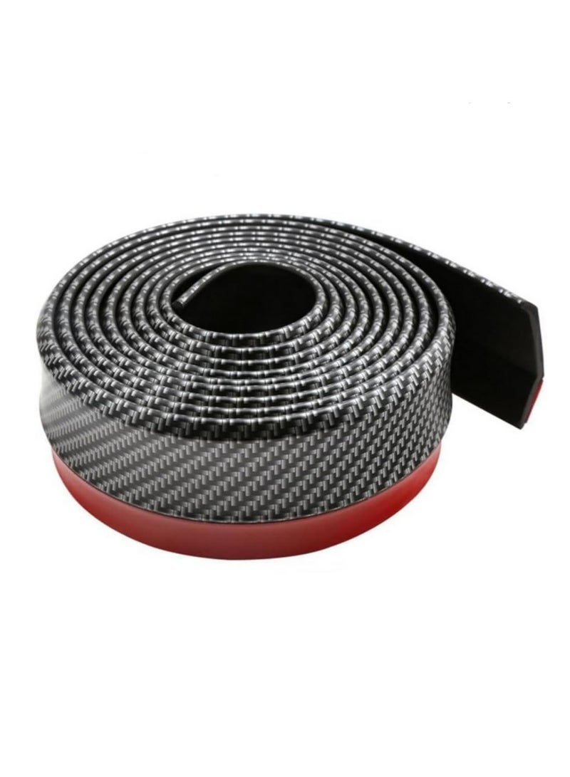 Front Bumper Spoiler Lip Carbon Fiber Universal Car Bumper Protector Car Stickers Front Lip Side Skirt Rubber Strip Splitter Spoiler for Vehicle 2.5m/8.2ft - Image 1