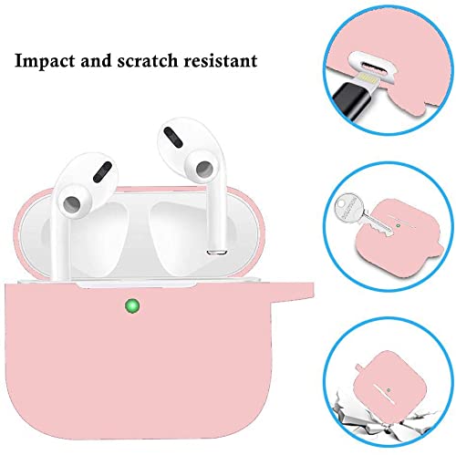 Cypher.V Protective Case Cover for Airpods Pro Charging Case with Ear Tips 1 Pair Kit, Air Pods Silicone Case with Soft Cute Ball Pom Pom Keychain Kit Together with Ear Buds Tips 2&1 (X, Light Pink) - Image 4