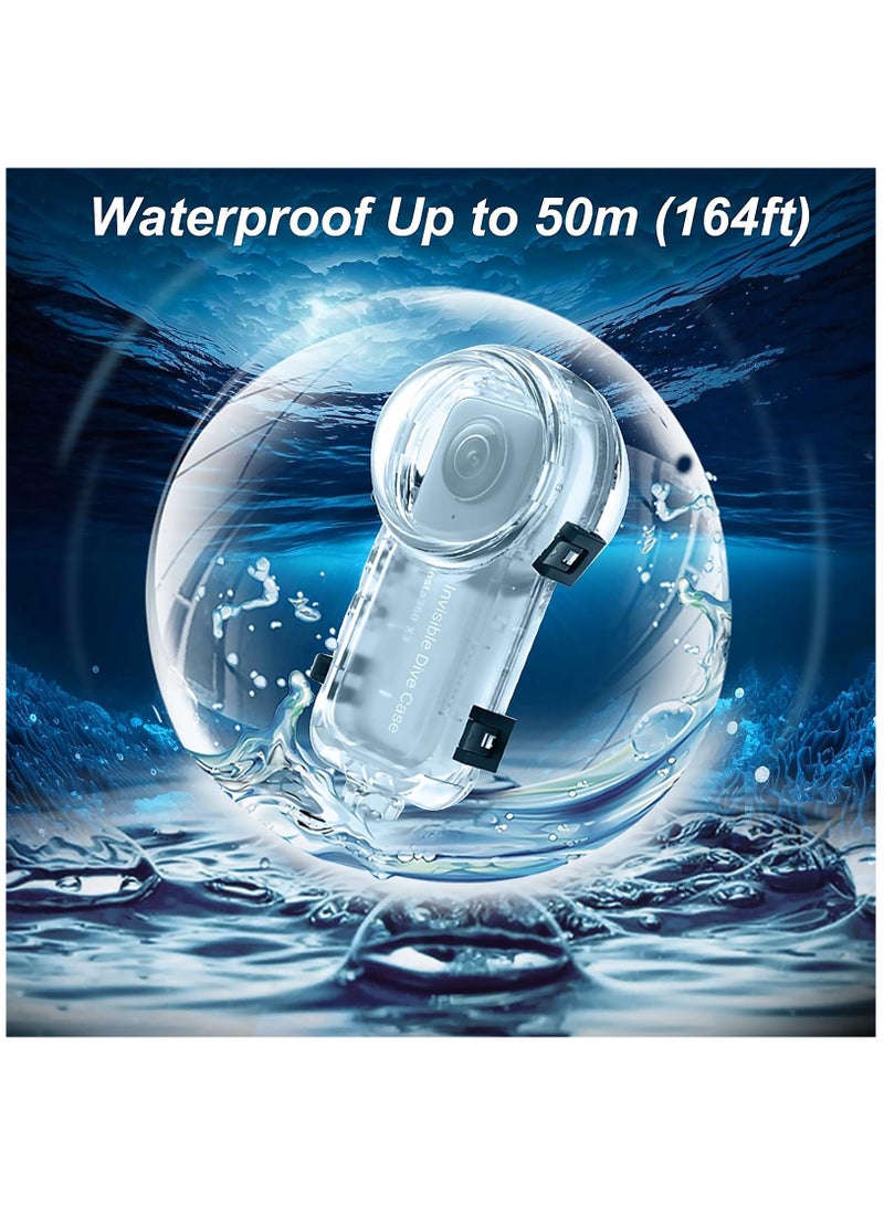 Invisible Dive Housing Case for Insta360 X3 - Waterproof & Scratch-Resistant, 50m (164ft) Underwater Protective Shell with Enhanced Bracket Accessories for Deep-Sea Exploration and Photography. - Image 3