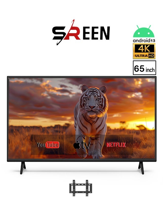 SREEN Smart Screen 65 Inches - 4K - LED - Android 13 - Without Frame - Free Wall Mount - SRET-65S4K1 - Image 1
