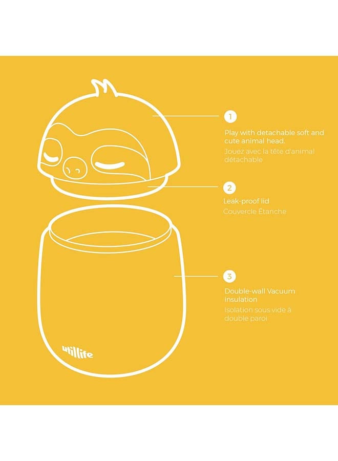 Utilife Zoofiesta Kids Insulated Food Jar - Sloth - Vacuum Thermos for Hot & Cold Meals - Image 3