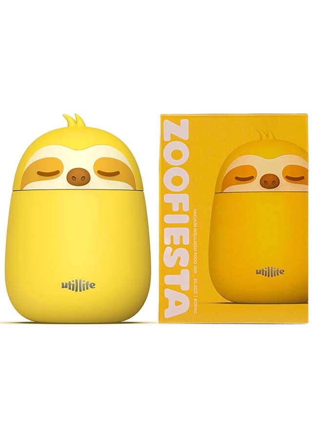 Utilife Zoofiesta Kids Insulated Food Jar - Sloth - Vacuum Thermos for Hot & Cold Meals - Image 1