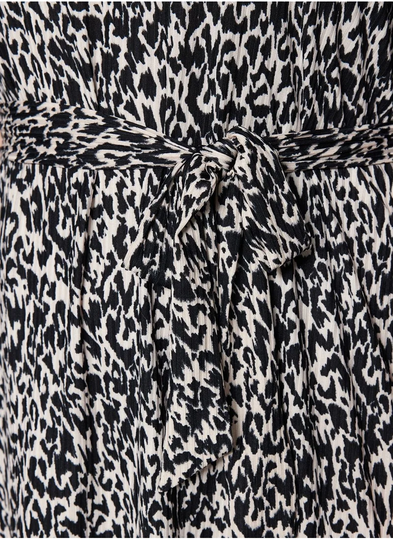 Trendyol Curve Tie Detail Printed Dress