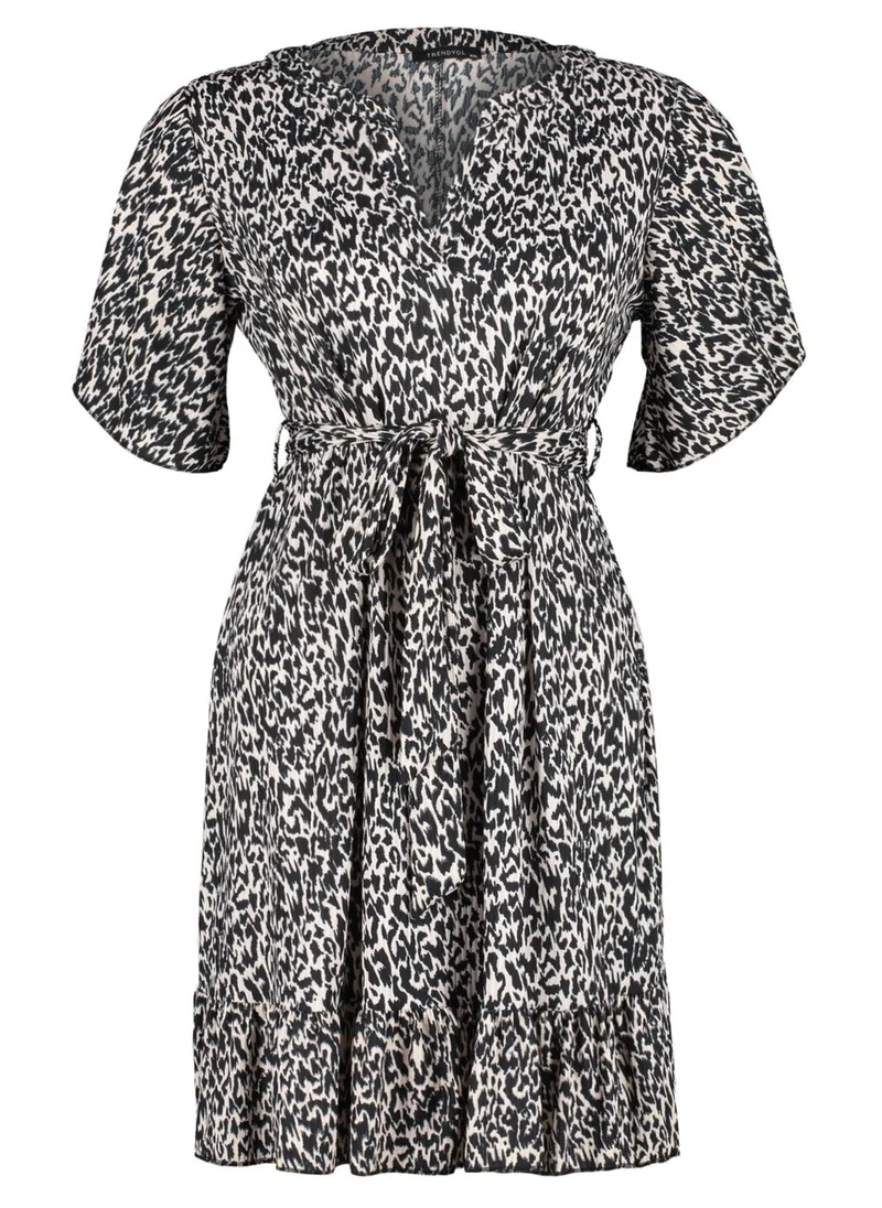 Trendyol Curve Tie Detail Printed Dress