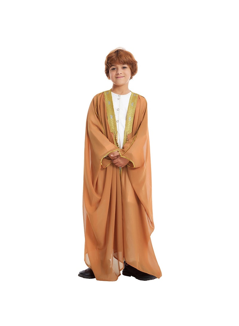 Teen Boys Long Robe with Tassel, Medieval Costume Cape, Kids Long Gown Outerwear for Cosplay Party  Stage Performance - Image 1
