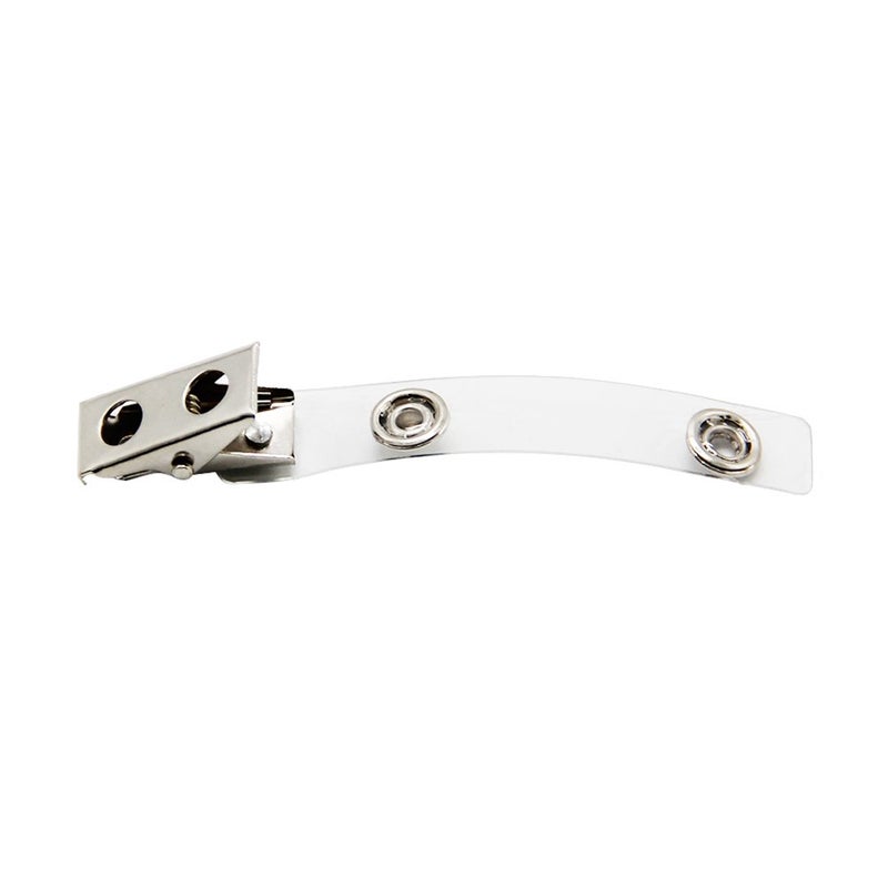 Happy Trees 100pc Metal Badge Clips with Strap Clear ID Strap Clip Adapter - Image 5