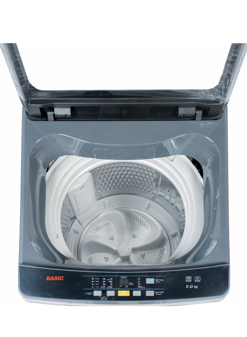 بازيك غساله بيسك أوتوماتيك علوية 11 كجم حوض استانلس ستيل, تنظيف ذاتي, فضي - BAWMT-ML11S - Image 1