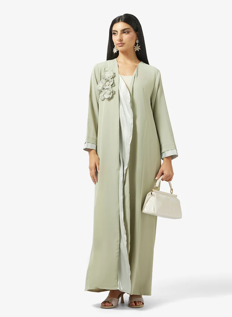 Khizana  Abaya With 3D Floral for Women | Best Price UAE