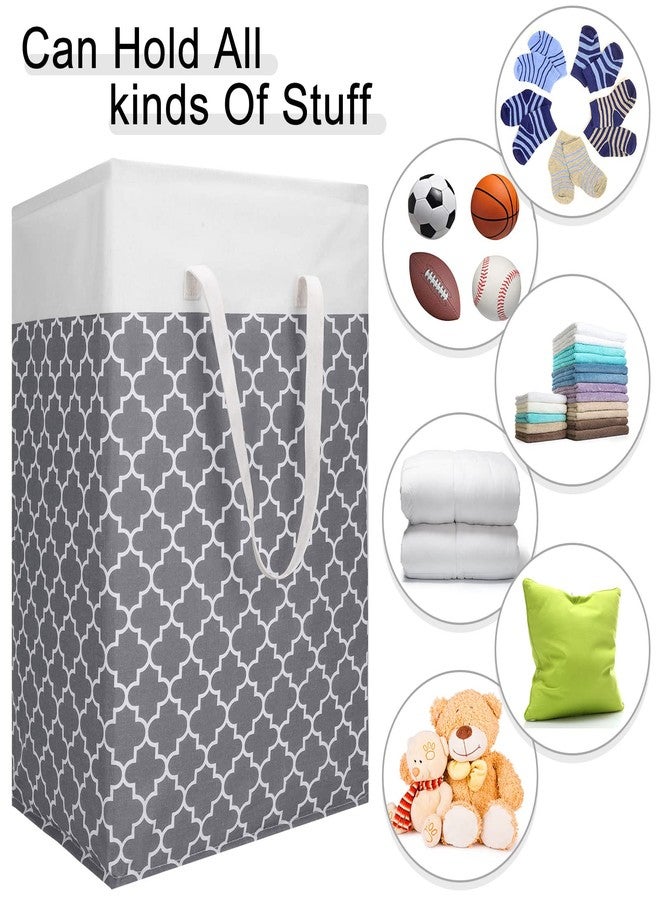 Treela 6 Pack 75l Large Laundry Baskets Collapsible Laundry Hampers with Reinforced Handles, Waterproof Freestanding Clothes Hamper Dirty Clothes Basket for Dorm Bedroom Bathroom Towels Toys(Gray) - Image 4