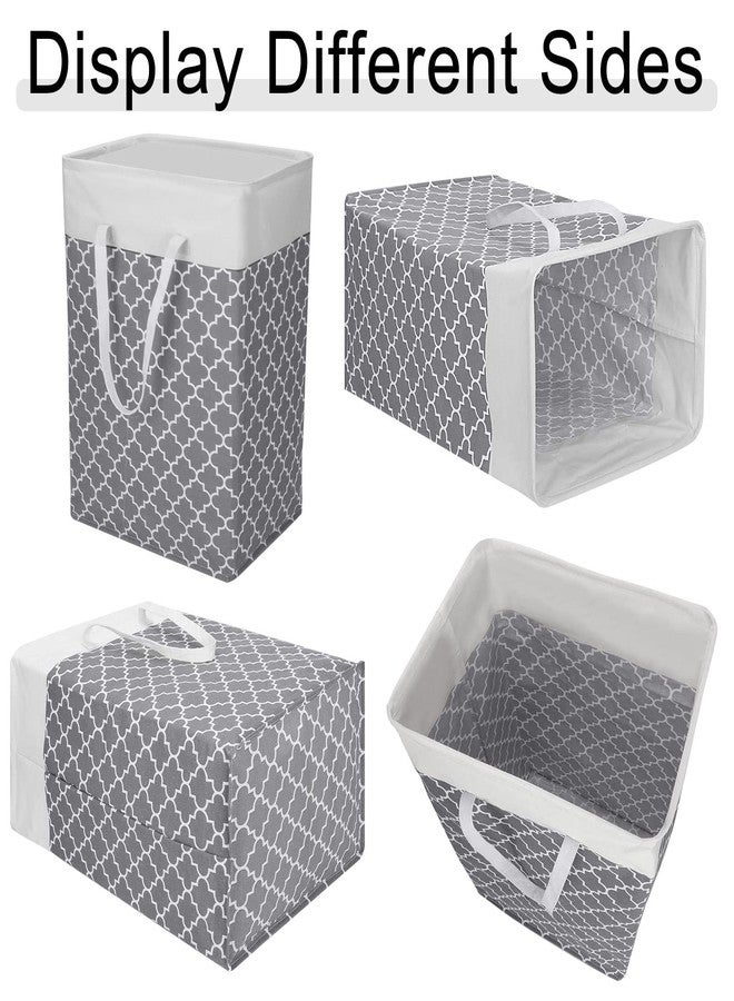 Treela 6 Pack 75l Large Laundry Baskets Collapsible Laundry Hampers with Reinforced Handles, Waterproof Freestanding Clothes Hamper Dirty Clothes Basket for Dorm Bedroom Bathroom Towels Toys(Gray) - Image 5