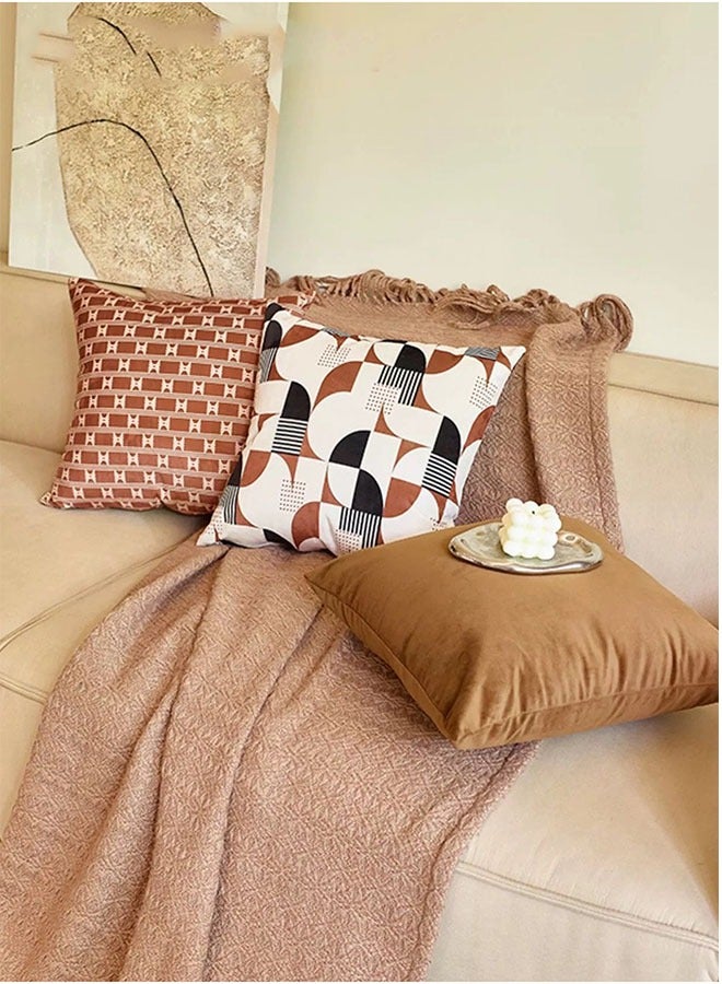 Maillard Style Short Plush Throw Pillow Covers Set of 4 - Double-Sided Pattern for Living Room, Sofa, Bedroom Décor (45x45cm / 18x18 inches) - Image 5