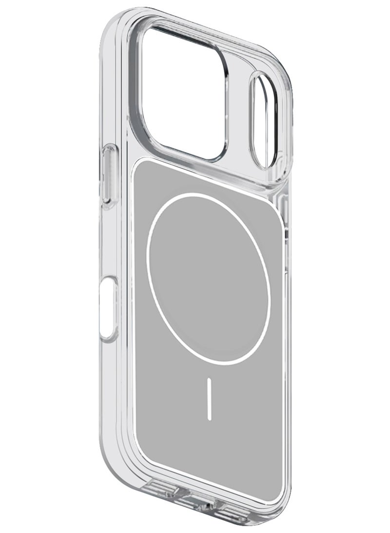 DUSALA Magnetic Case Cover for iPhone 17 Pro Max - Clear Shockproof Back Cover - Anti-Yellow Slim Protective Design - Silver - Image 1