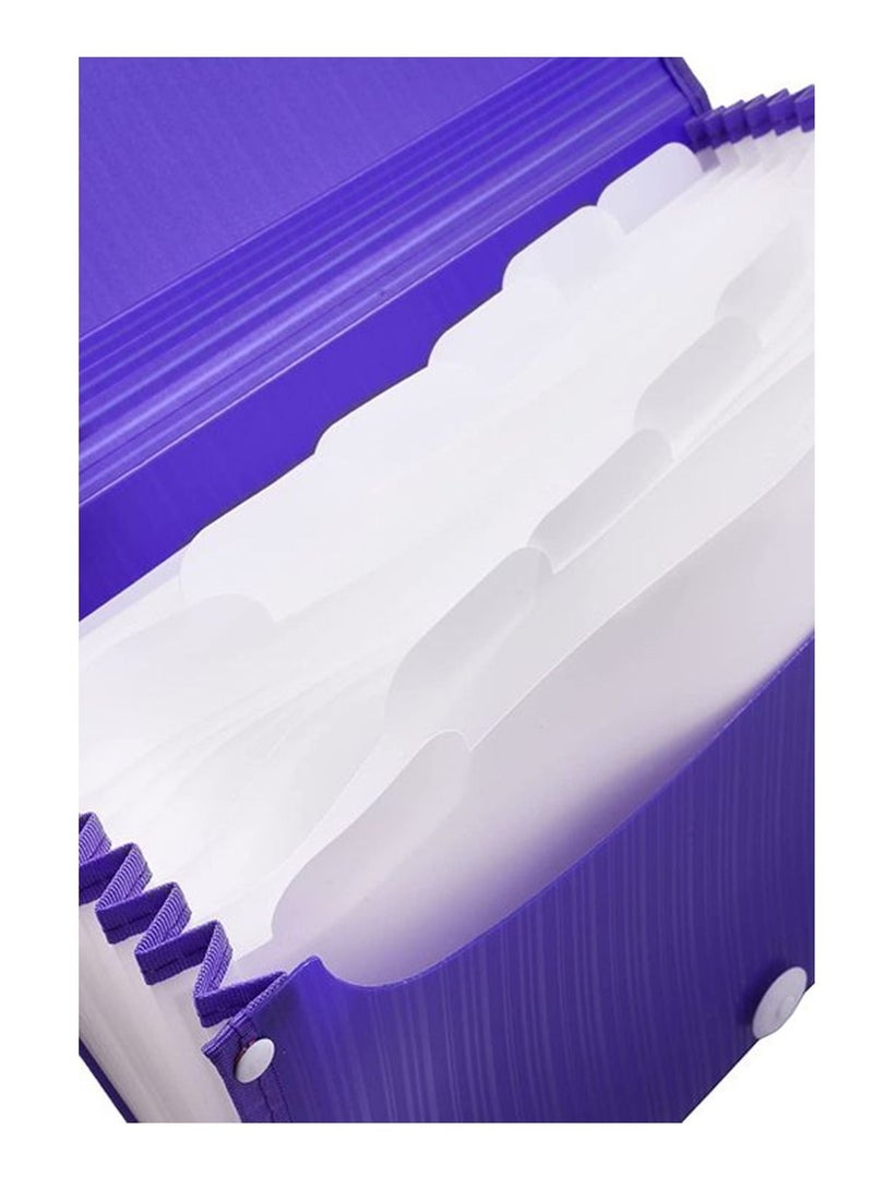 Foldermate حقيبة ملفات قابلة للتوسيع بـ 13 جيب باللون الأرجواني - Image 2