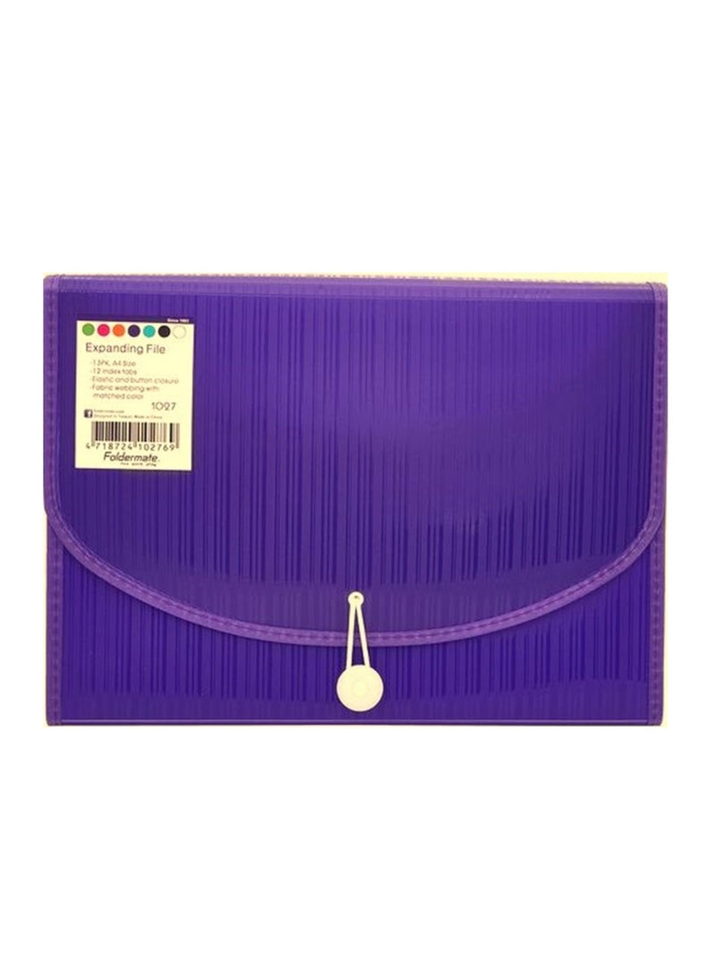 Foldermate حقيبة ملفات قابلة للتوسيع بـ 13 جيب باللون الأرجواني - Image 1