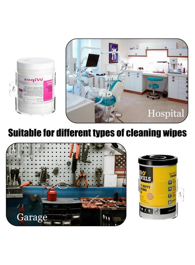 Heyrelda Wipes Holder for Heavy Duty Cleaning Wipes, Clear Acrylic Wall Mount Cleaning Wipes Dispenser Wall Bracket Wipes Rack for Hospital, Kitchen, Office, Garage (5.04" L x 5.31" W x 5.51" H) - Image 5