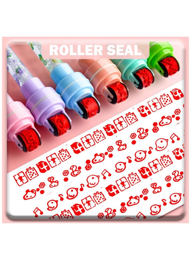 SYOSI Magic Blowing Ballpoint Pen for Kids, Creative 5 in1 Multifunctional Cartoon Seal Bubble Ballpoint Pen, Upgrade Magic Bubble Roller Stamp Ballpoint Pen for Children Students Gift Reward (6PCS) - Image 2