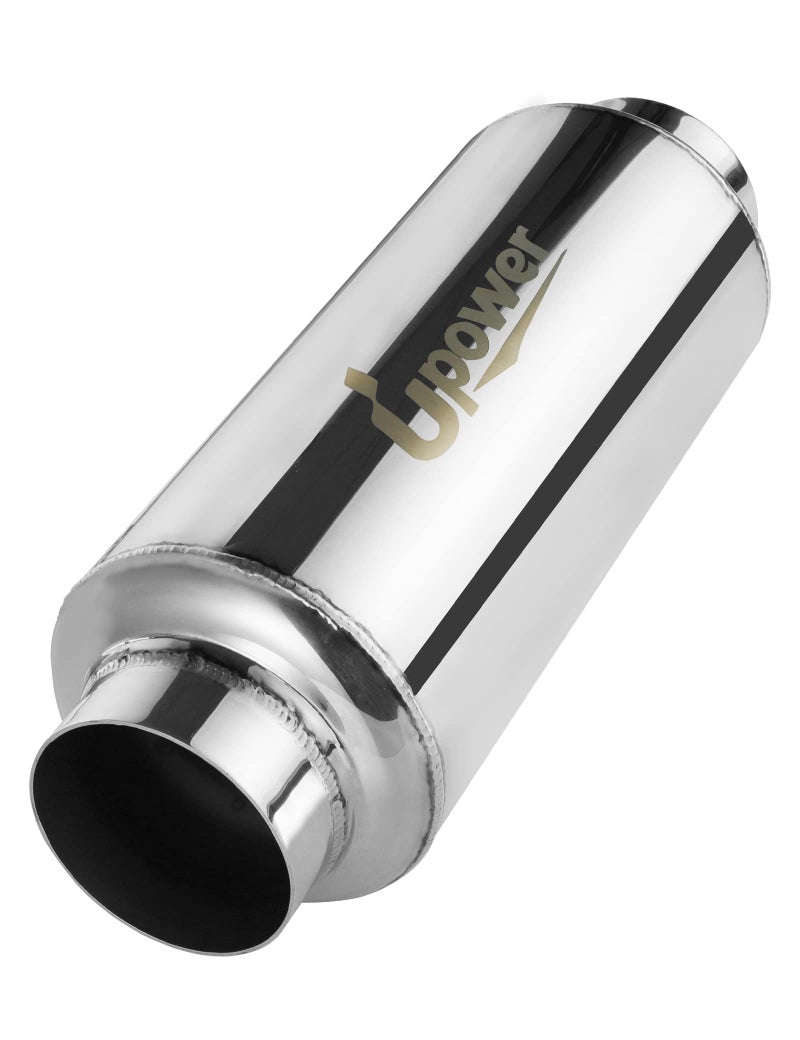 Upower 25 InletOutlet Exhaust Resonator4 x85 Body 115 Overall Length Center Straight Through Stainless Steel MufflerPolished