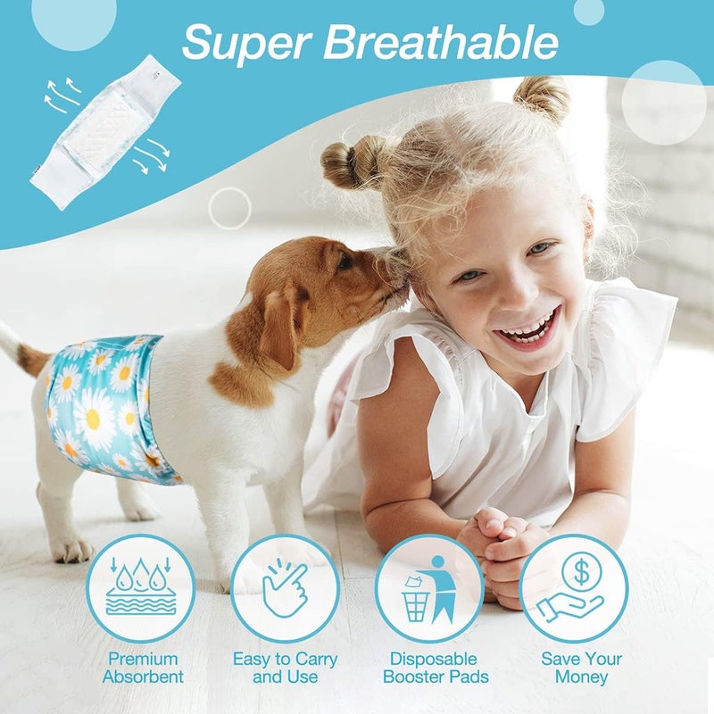 Pet Soft Dog Diaper Liners - Disposable Dog Booster Pads for Male Female Dogs, Period Absorbent Dog Inserts Pads for Dog Nappies (L-50) - Image 5