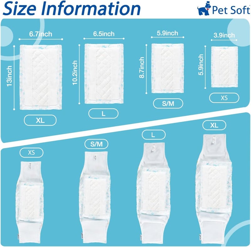 Pet Soft Dog Diaper Liners - Disposable Dog Booster Pads for Male Female Dogs, Period Absorbent Dog Inserts Pads for Dog Nappies (L-50) - Image 4