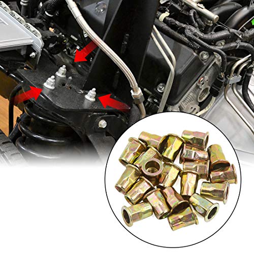 uxcell 20 Pcs M8 Car Bronze Tone Carbon Steel Thread Half Hexagonal Rivet Nut - Image 3