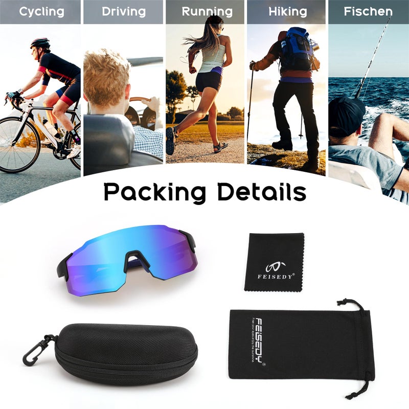 FEISEDY Sports Sunglasses for Men, Women and Teens - Baseball and Cycling UV400 Protection B2388 - Image 4