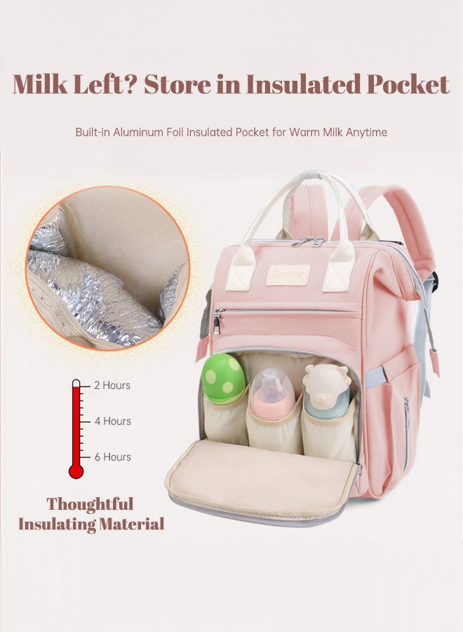 SHABILI Baby Bag Diaper Bag Backpack Mommy Bag Maternity Bag Nylon Waterproof Odorless Large-Capacity Multi-Pocket Travel Pack with Insulated Bottle Holders, Stroller Hooks Design for Daily Casual Trips - Image 3