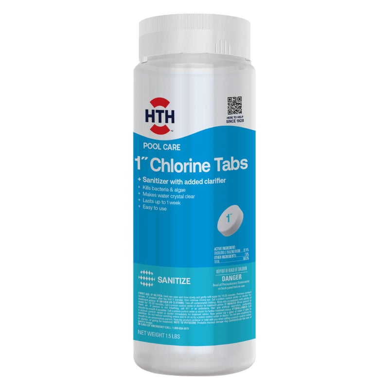 HTH 42049 Pool Care 1" Chlorine Tabs, Swimming Pool Sanitizer with Added Clarifier - Eliminates Bacteria & Algae, Makes Water Clean & Crystal Clear, Sanitizes & Protects - Slow Dissolving, 1.5 lbs - Image 5