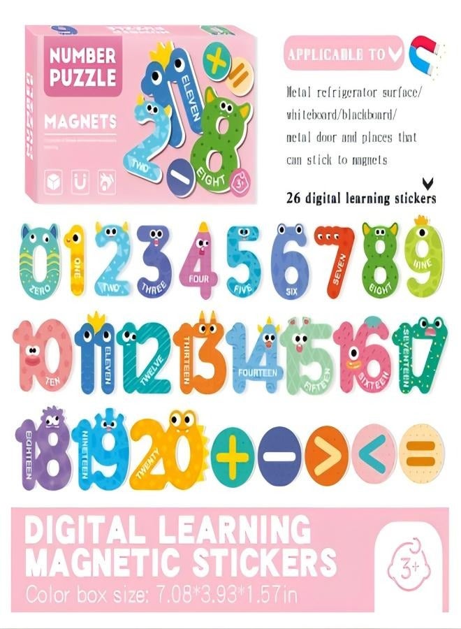 Early education magnetic puzzle digital stickers, cognitive and educational toys for children aged 3 to 6 in kindergartens