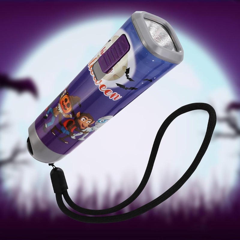 EverBrite Halloween Flashlights Halloween Gifts, Small LED Flash Light Handheld Torch with Lanyard 3AAA Battery Included, 1 Pack-Purple - Image 1